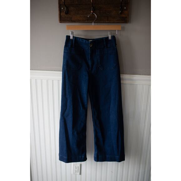 Anthropologie The Denim Colette Cropped Wide-Leg Jeans SIZED WRONG - Picture 1 of 3